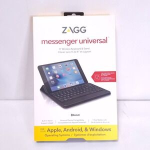 ZAGG Messenger‎ Universal 8" Wireless Bluetooth Keyboard Stand for Ipad Android